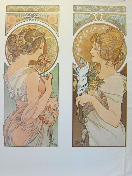 Two Maidens by Alphonse Mucha. Reprint 1972.